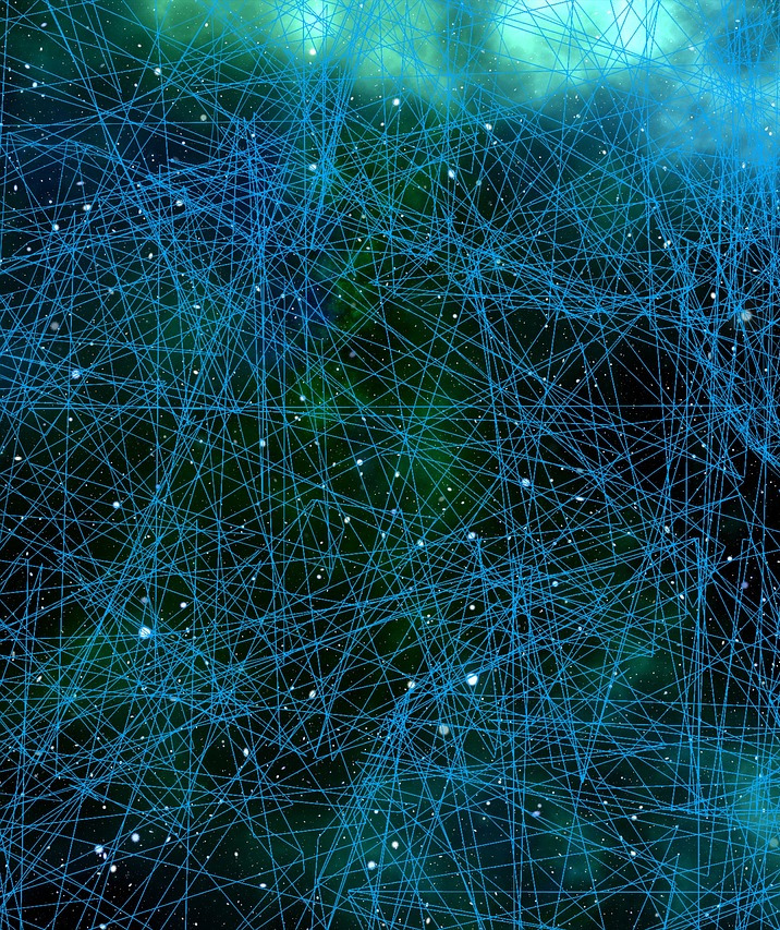 brain neurons blue